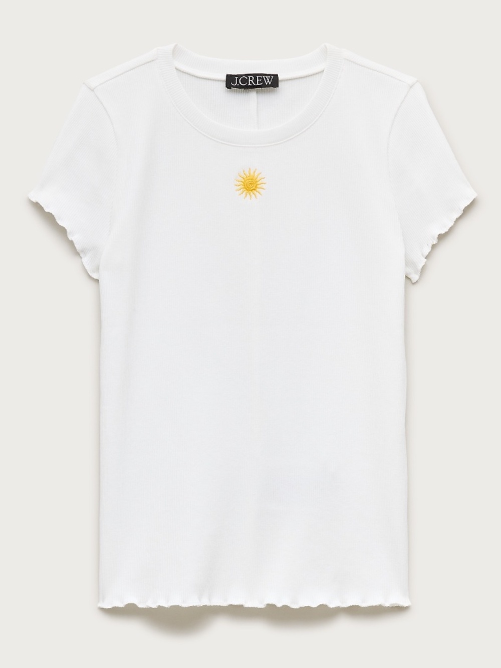 NWT J.Crew Perfect Rib Embroidered Sun Graphic T-shirt